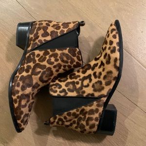 Marc Fisher Leopard Fur Booties